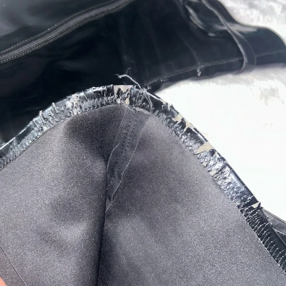 Goth Shiny Black Over the Knee Stiletto Boots - Picture 9 of 9